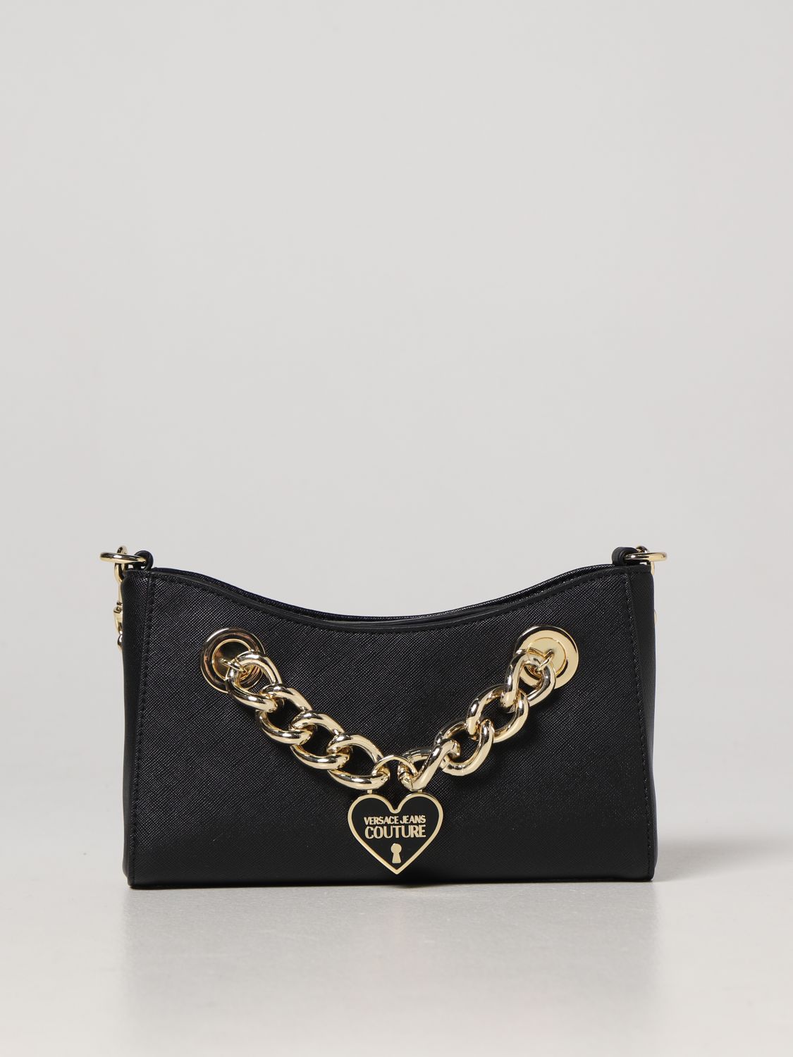 VERSACE JEANS COUTURE: bag in saffiano synthetic leather - Black  Versace  Jeans Couture mini bag 74VA4BF6ZS597 online at