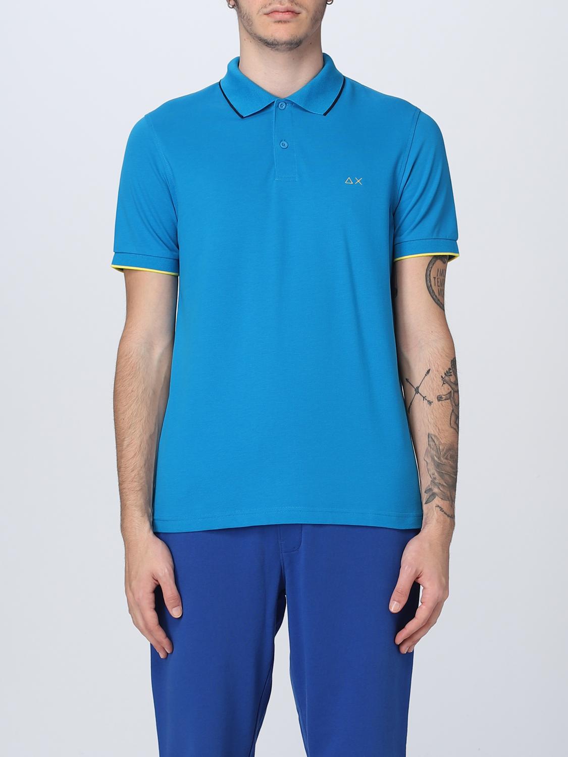 Sun 68 Polo Shirt  Men Color Gnawed Blue