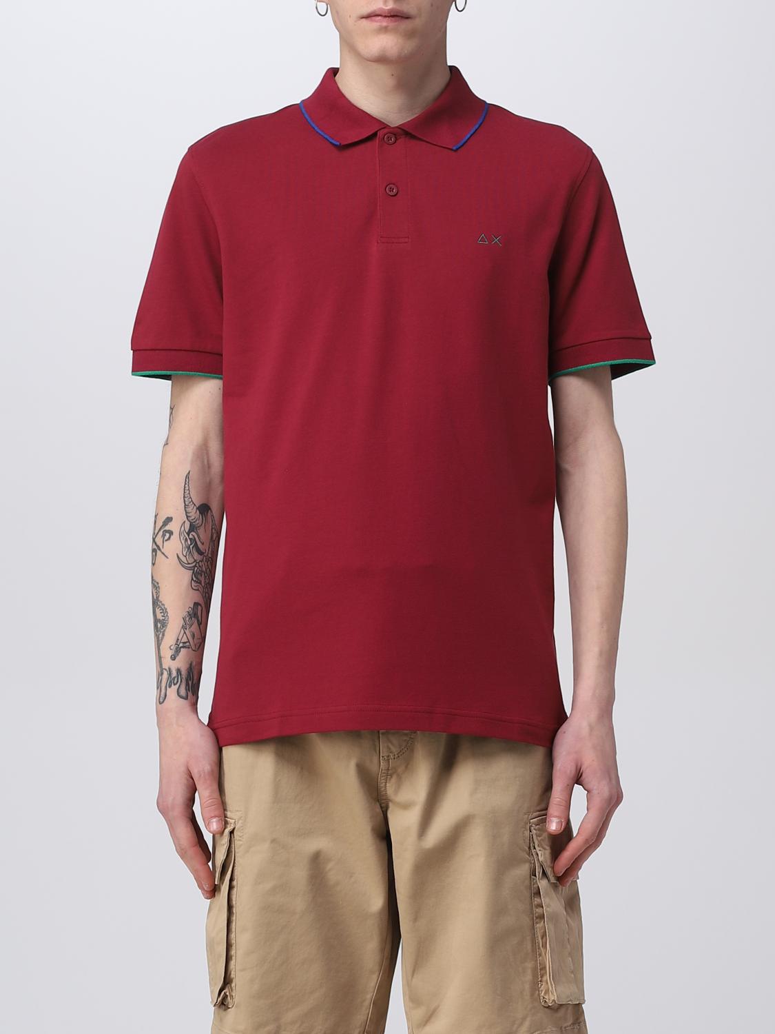 Sun 68 Polo Shirt  Men Color Burgundy