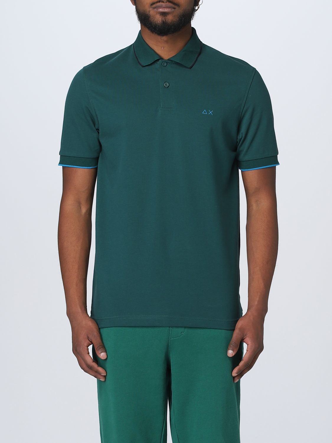 SUN 68: polo shirt for man - Forest Green | Sun 68 polo shirt A33111 ...
