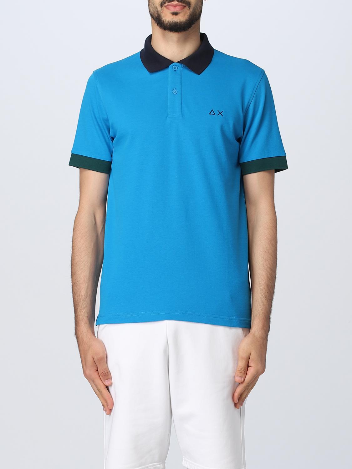 Sun 68 Polo Shirt  Men In Turquoise
