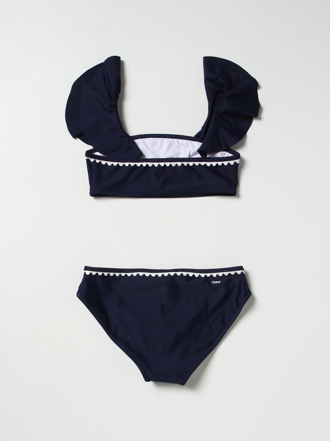 CHLOÉ: swimsuit for girls - Blue | Chloé swimsuit C17113 online on ...