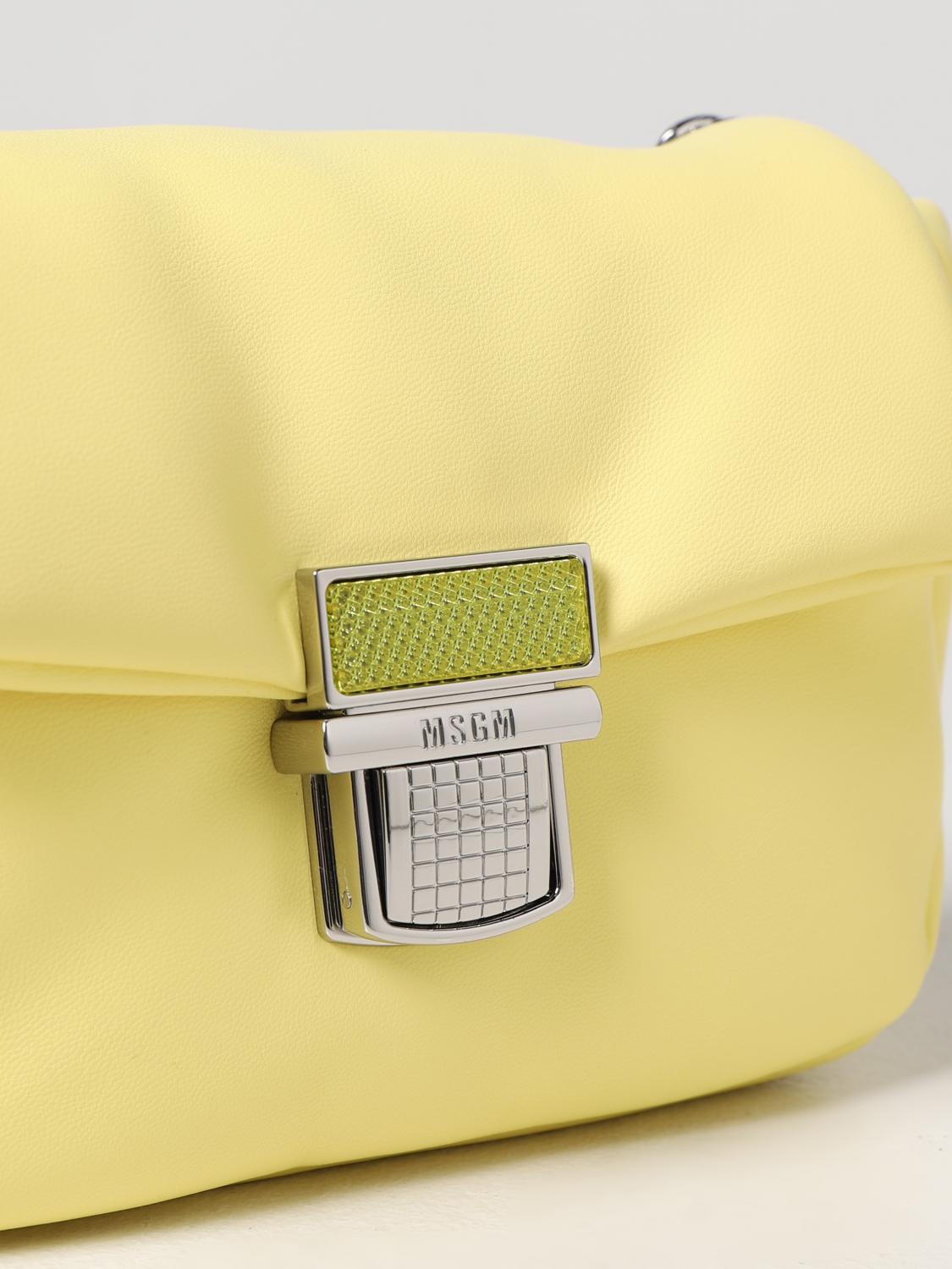 Borsa mini Msgm: Borsa Msgm in nappa sintetica imbottita giallo 3