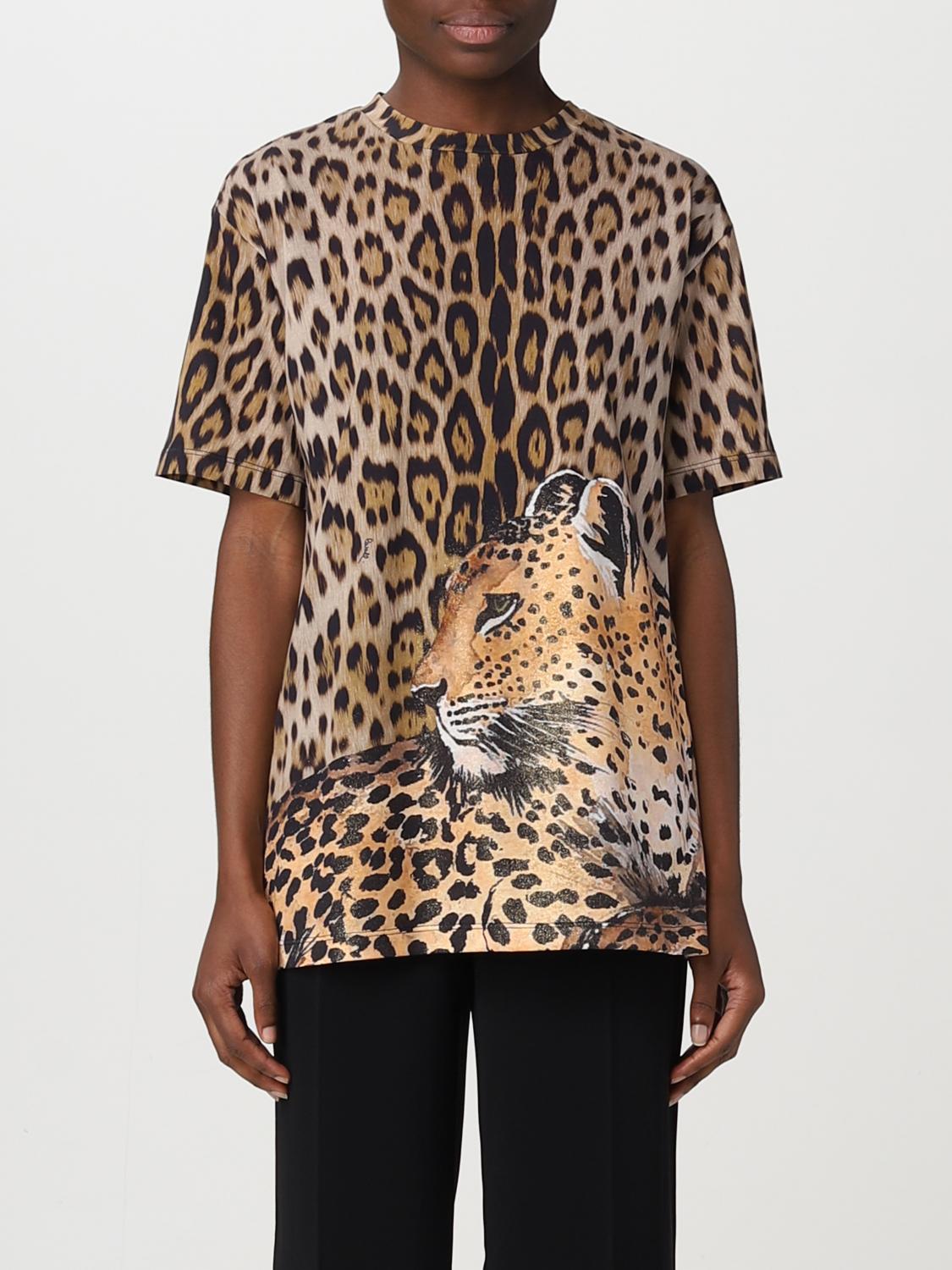 Roberto Cavalli Ocelot Print T-shirt In Savannah