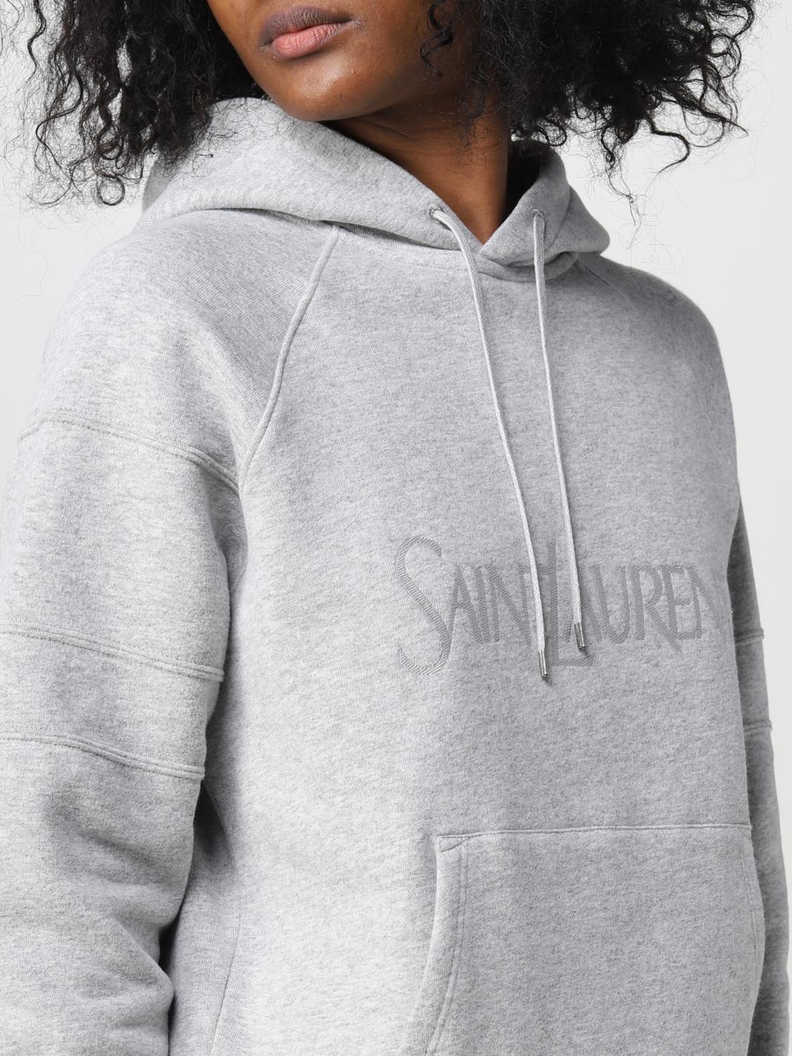 Felpa Saint Laurent: Felpa Saint Laurent in cotone stretch grigio 5