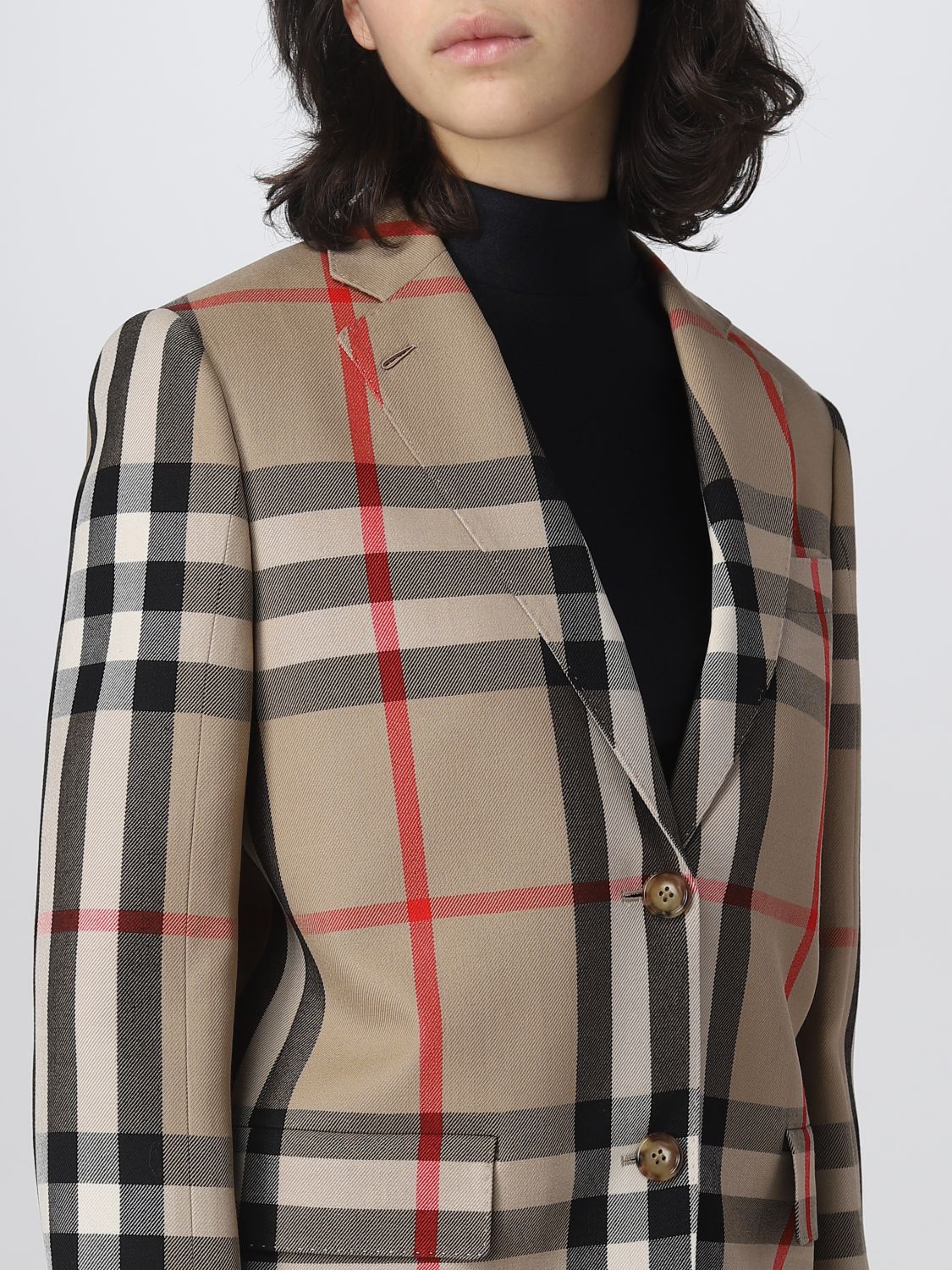 BURBERRY: jacket for women - Beige | Burberry jacket 8063241 online on  