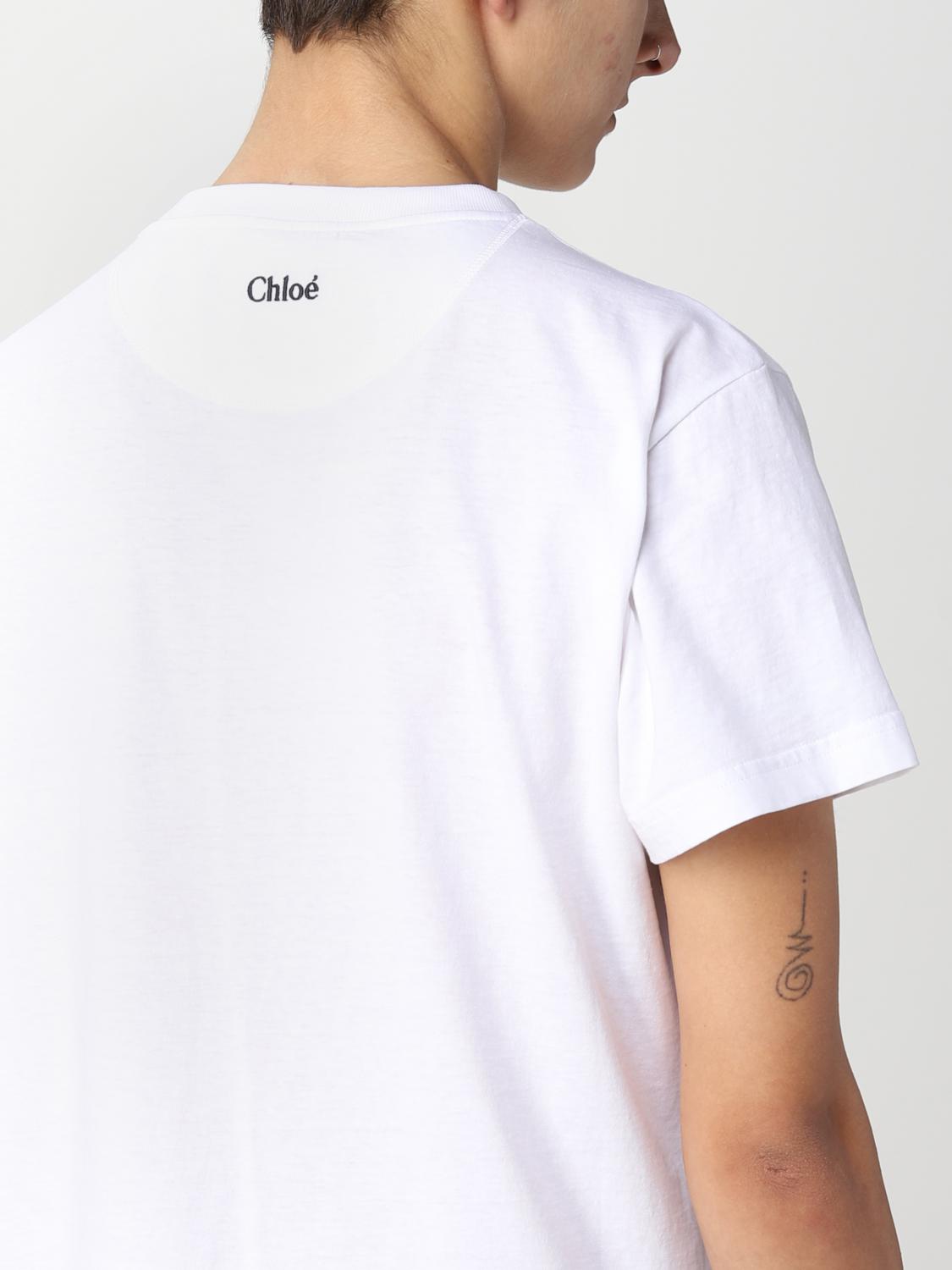 CHLOÉ: t-shirt for woman - White | Chloé t-shirt C23SJH01181 online on ...