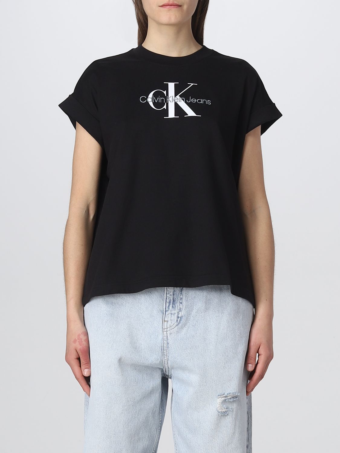 Correct Blijven strip CALVIN KLEIN JEANS: t-shirt for woman - Black | Calvin Klein Jeans t-shirt  J20J220717 online on GIGLIO.COM