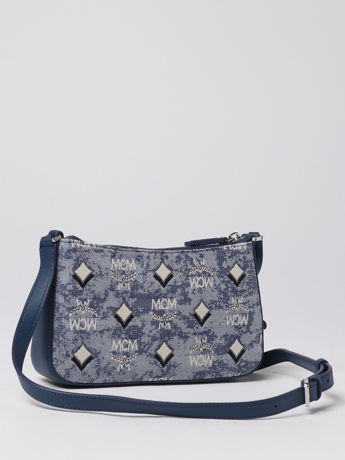 MCM: crossbody bags for woman - Blue  Mcm crossbody bags MWSCATA01 online  at