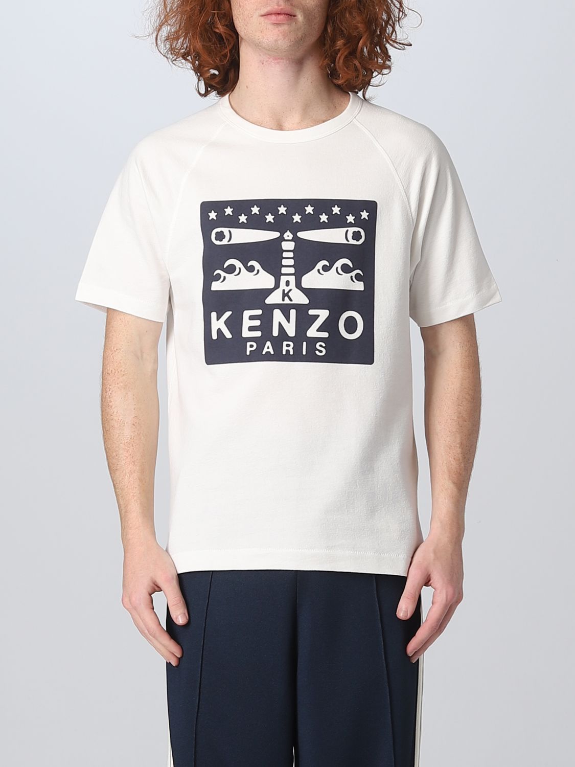 T-shirt Kenzo: Stampa Kenzo in cotone beige 1