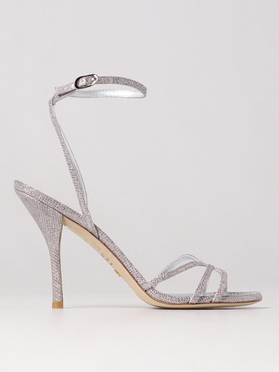 Shop Stuart Weitzman Barelythere  Sandal In Fabric In Pink