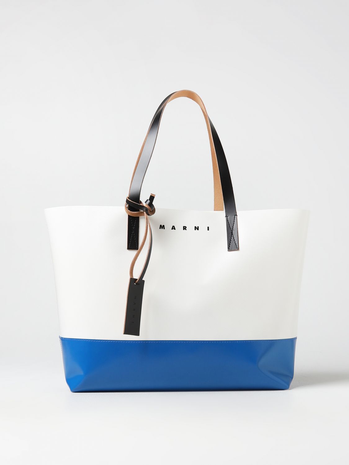 MARNI: Tribeca bag in tarred canvas - Blue | Marni bags