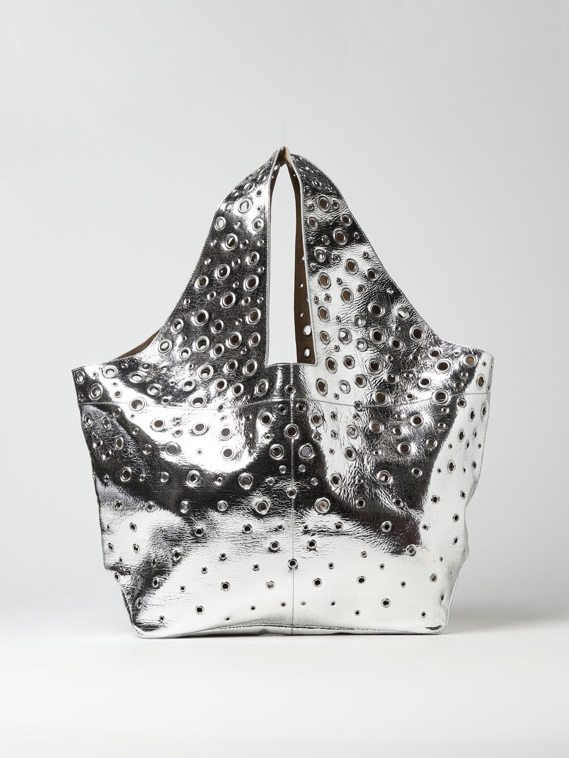 PACO RABANNE: tote bags for woman - Silver | Paco Rabanne tote bags ...