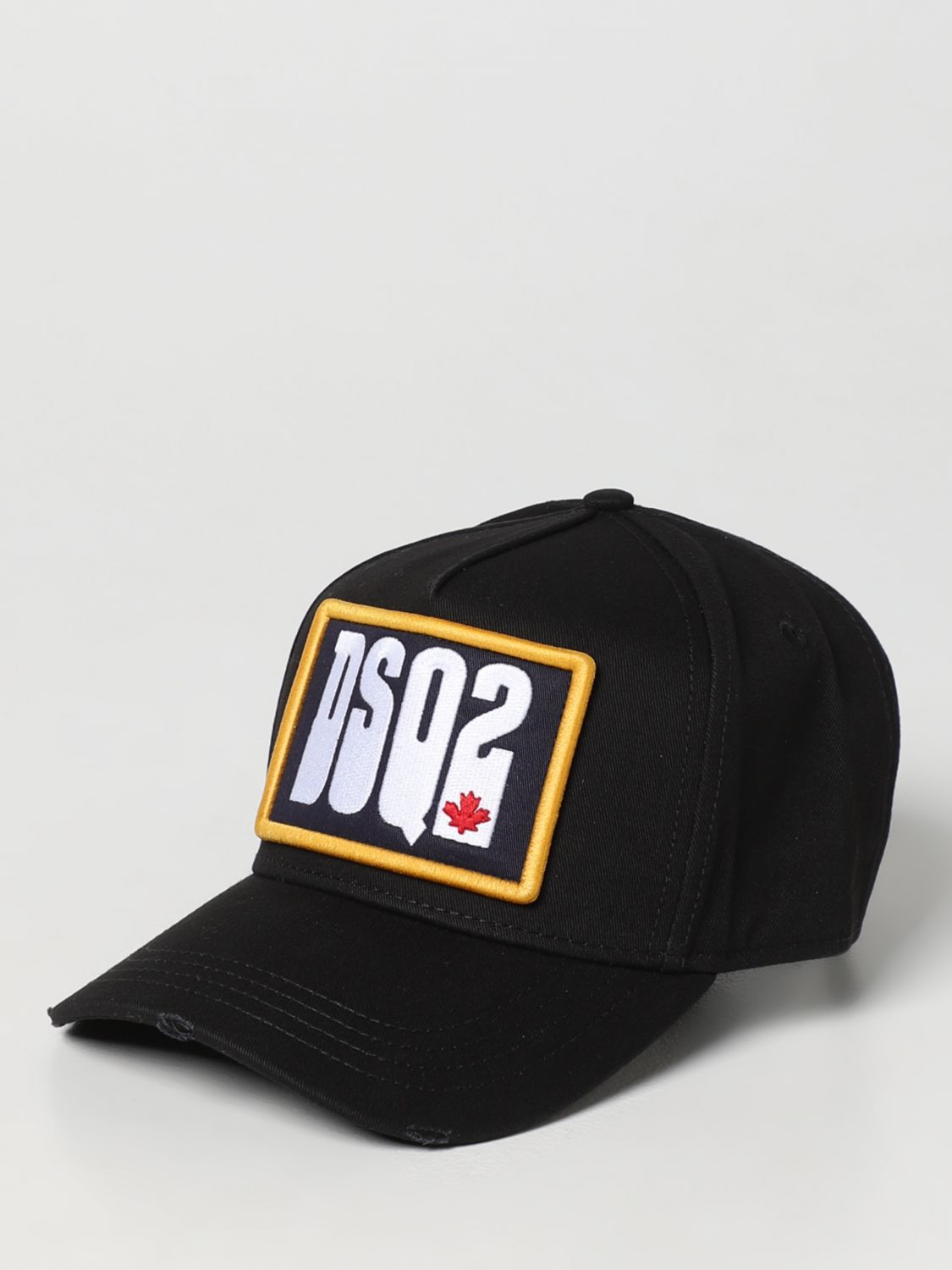 Cappello Dsquared2: Cappello Dsquared2 in cotone con patch logo nero 1