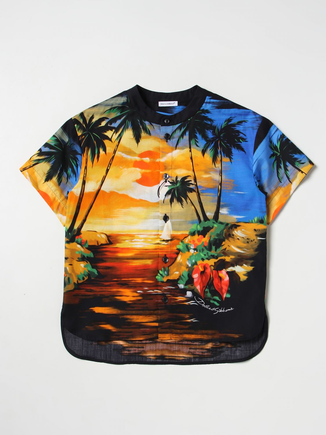 Dolce & Gabbana Kids' Shirt In Cotton In Multicolor