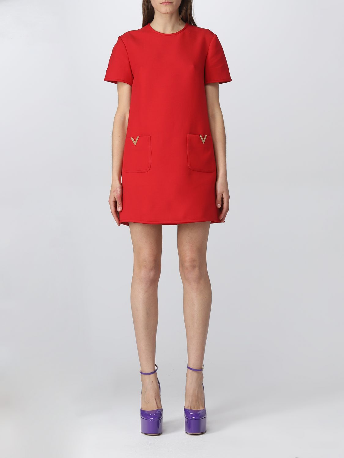VALENTINO: dress for woman - Red | Valentino dress 2B3VAZU21CF online ...