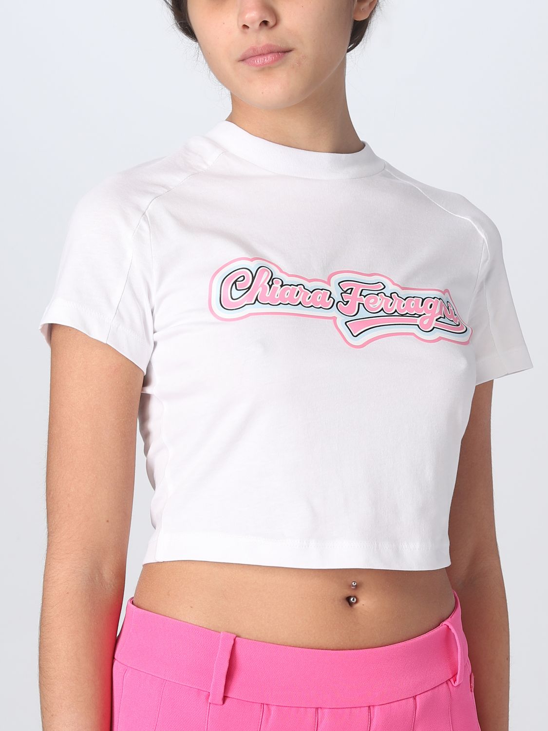 T-shirt Chiara Ferragni: T-shirt Chiara Ferragni in jersey bianco 3