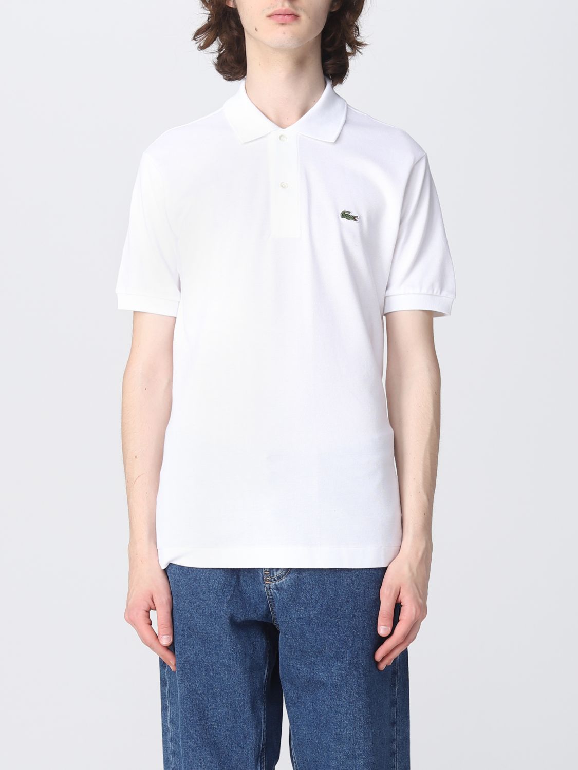 LACOSTE: polo for man - White | Lacoste polo shirt online on GIGLIO.COM
