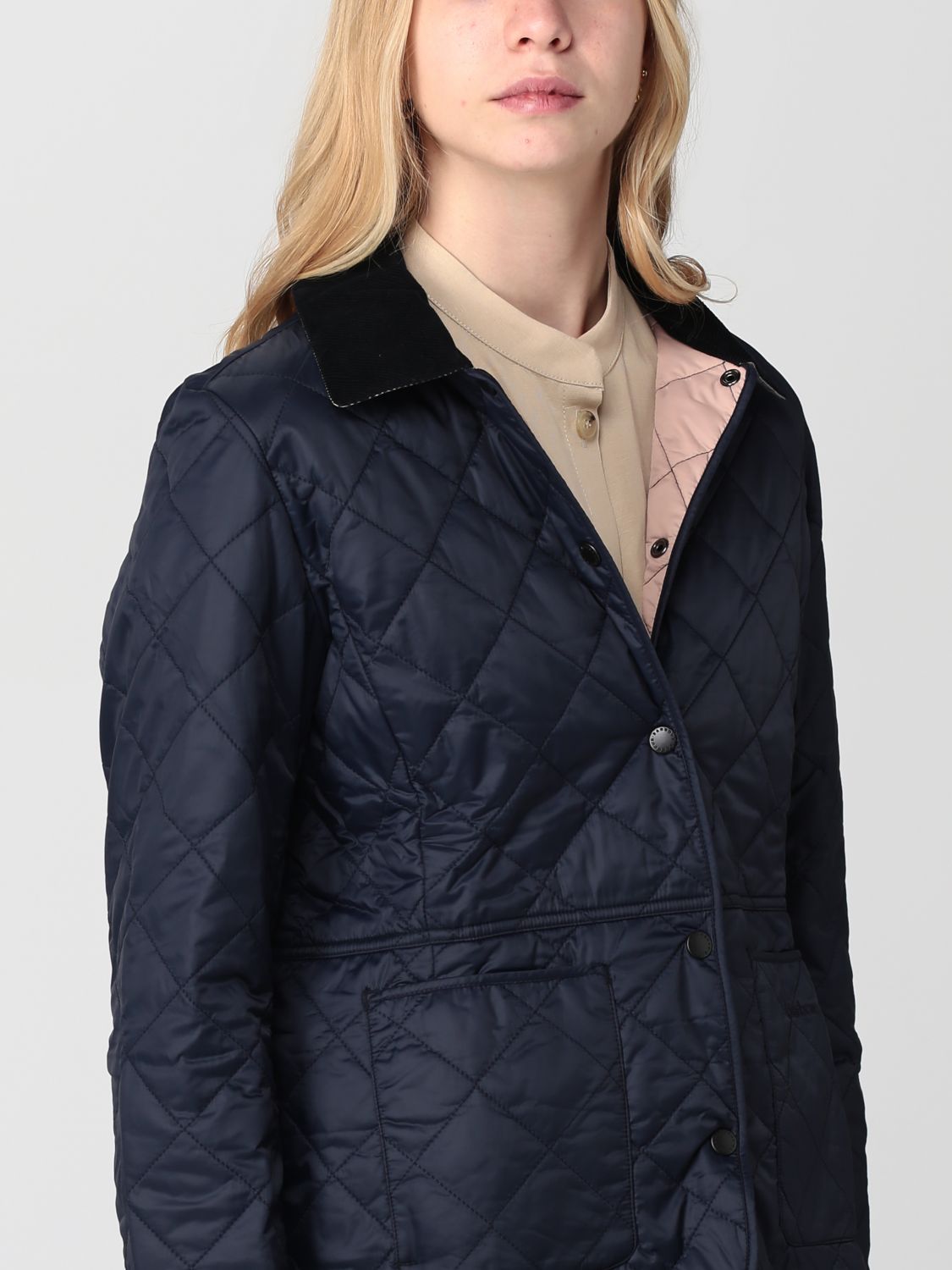 Defilé Graf Hesje BARBOUR: jacket for woman - Navy | Barbour jacket LQU1012 online on  GIGLIO.COM