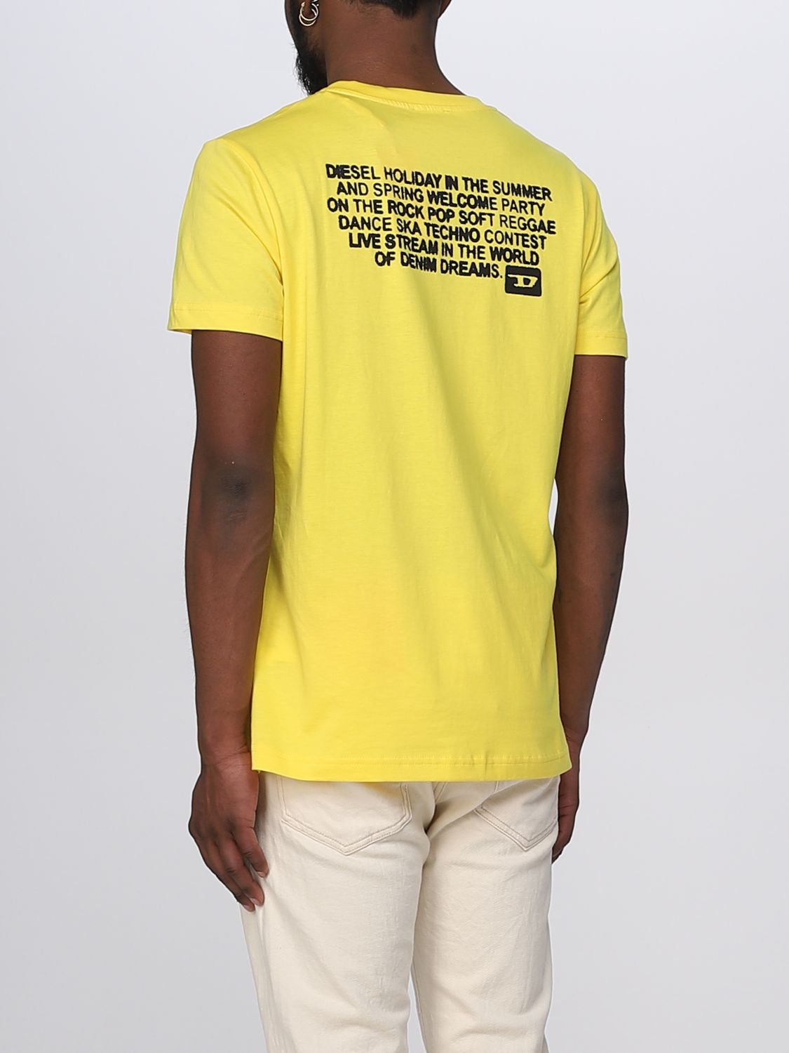 DIESEL: t-shirt for men - Yellow | Diesel t-shirt A086960GRAI online on ...