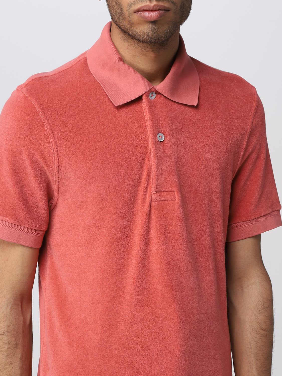 TOM FORD: polo shirt for man - Pink | Tom Ford polo shirt JPS003JMC010S23  online on 