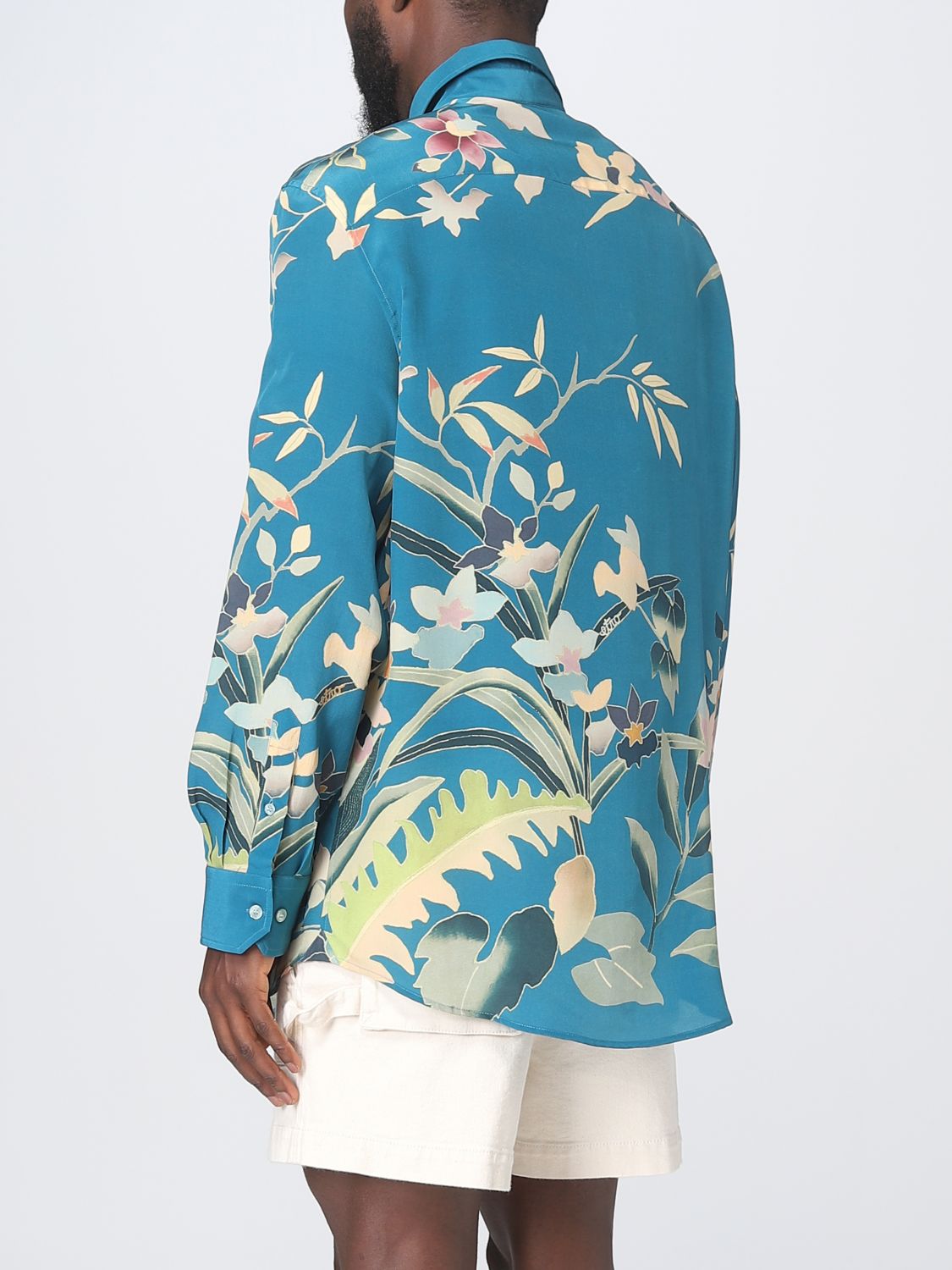 Camicia Etro: Camicia Etro con stampa floreale ramage azzurro 3