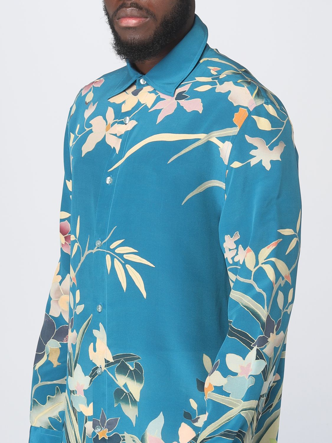 Camicia Etro: Camicia Etro con stampa floreale ramage azzurro 4