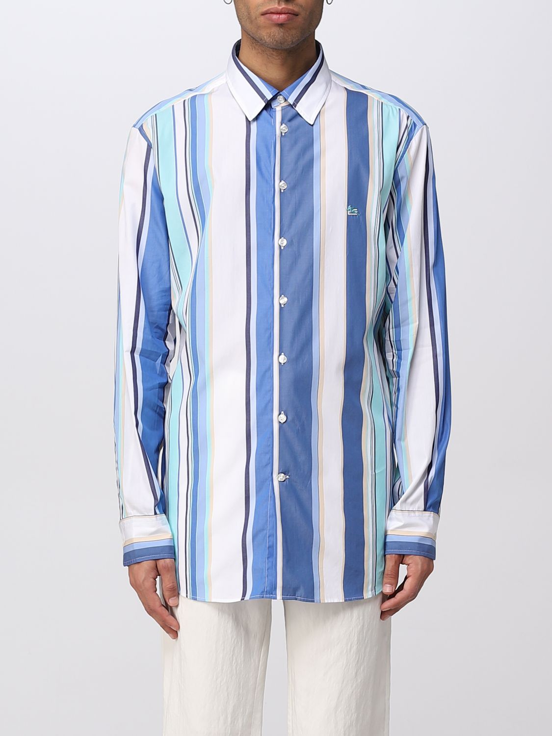 Camicia Etro: Camicia Etro a righe in cotone azzurro 1