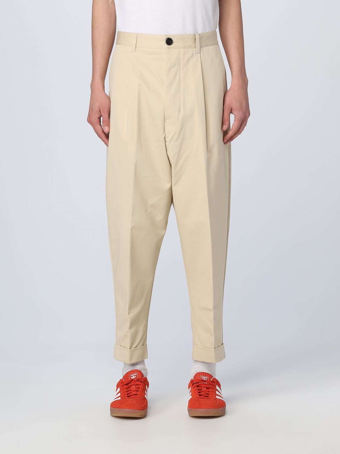 Grey Oversized Carrot Fit Chino Trousers | AMI PARIS US