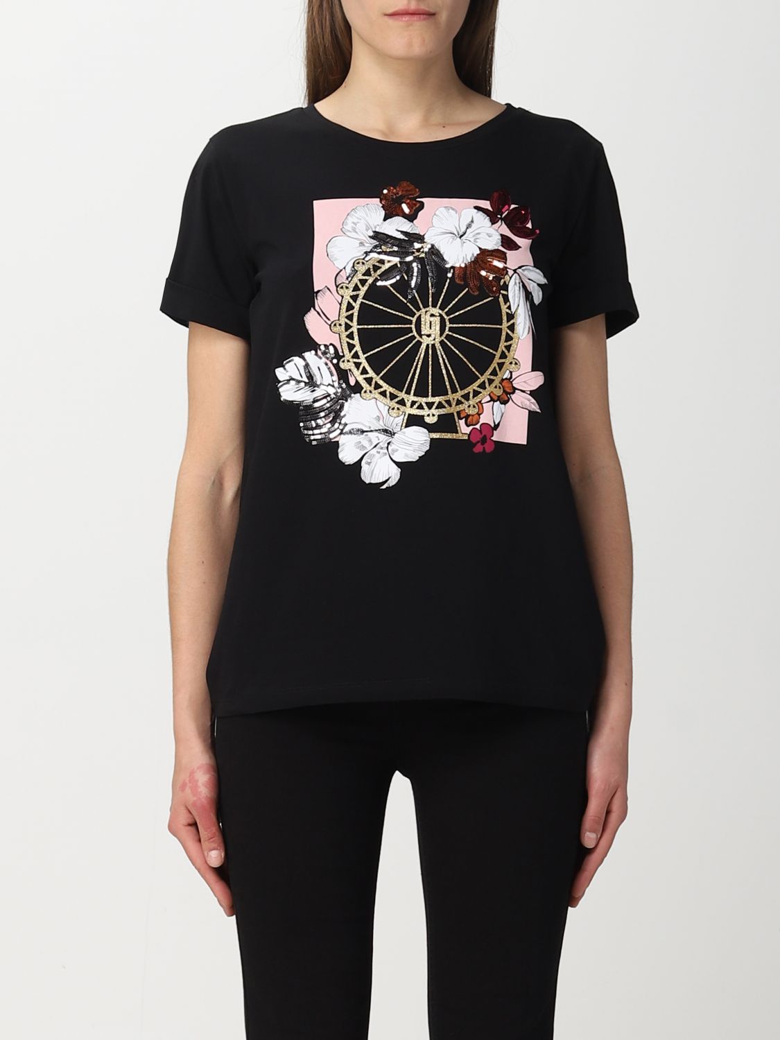 LIU JO: t-shirt for woman - Black | Liu Jo t-shirt TA3103J5003 online ...