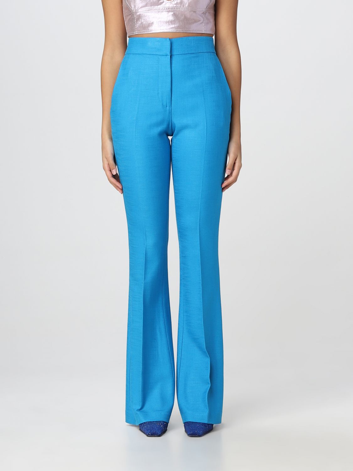 Pantalone Genny: Pantalone Genny in viscosa azzurro 1