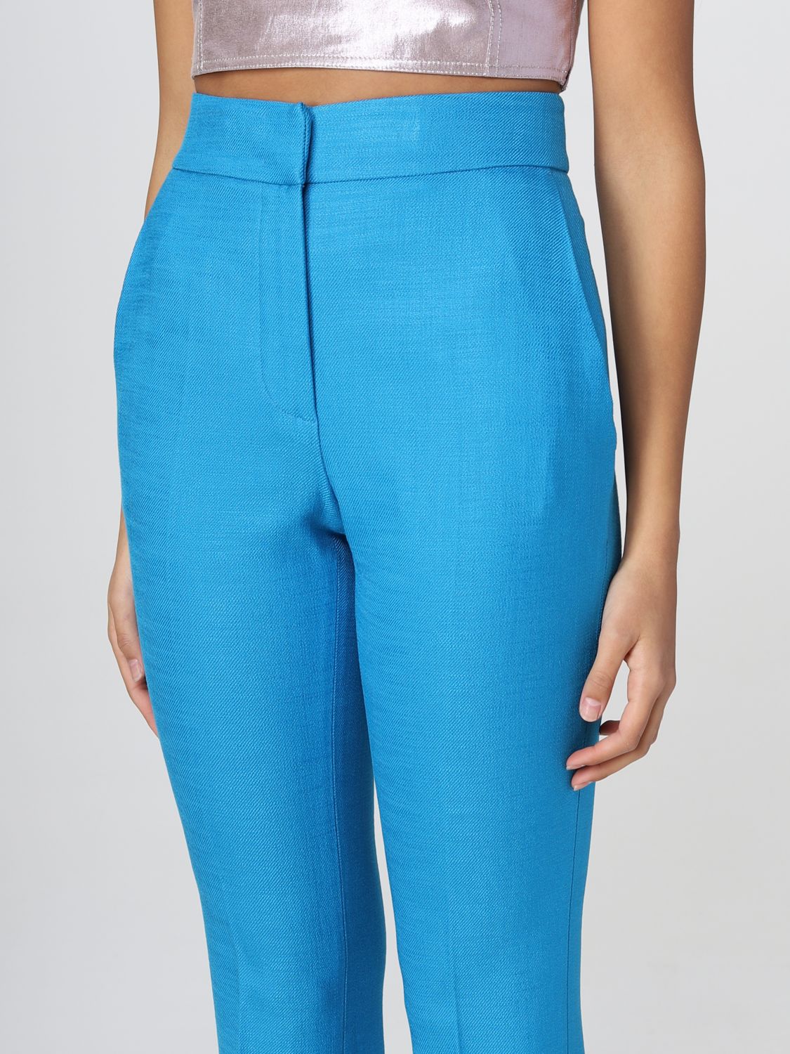 Pantalone Genny: Pantalone Genny in viscosa azzurro 3