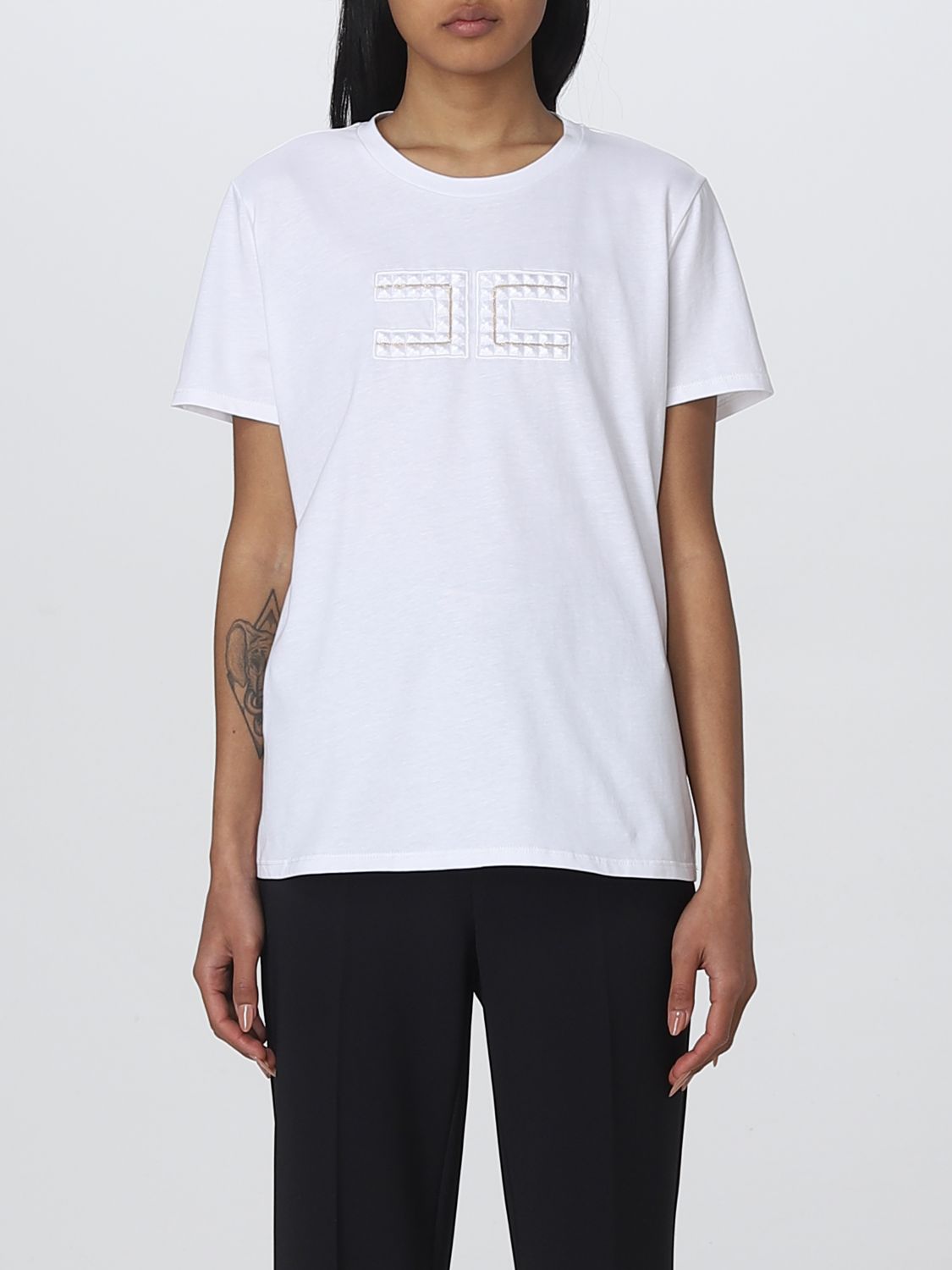 ELISABETTA FRANCHI: t-shirt for woman - White | Elisabetta Franchi t ...