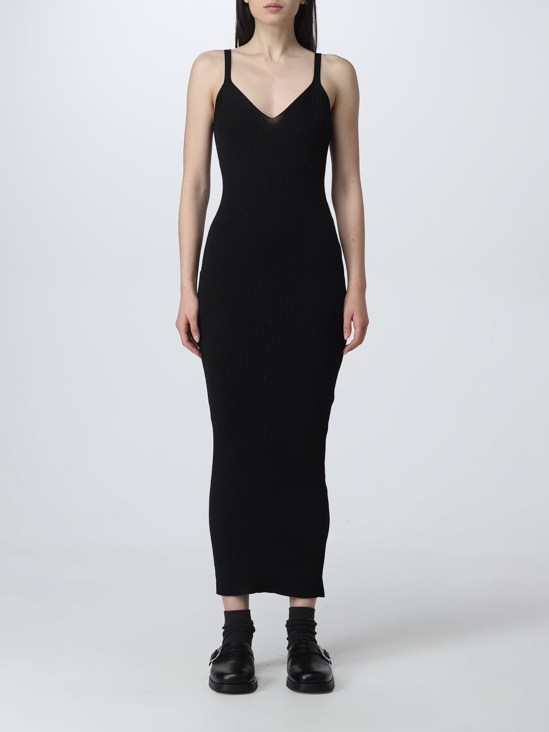 Our Legacy V-neck Ribbed-knit Dress In Black
