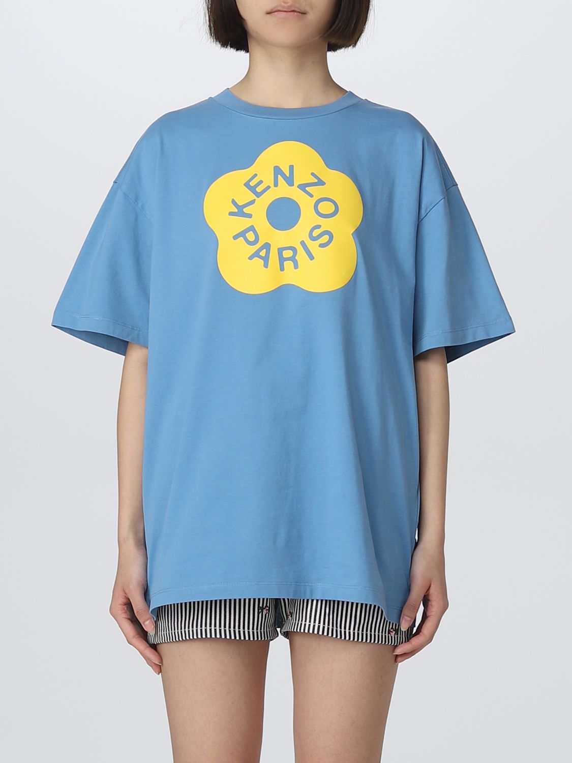 Shop Kenzo T-shirt  Woman Color Sky Blue