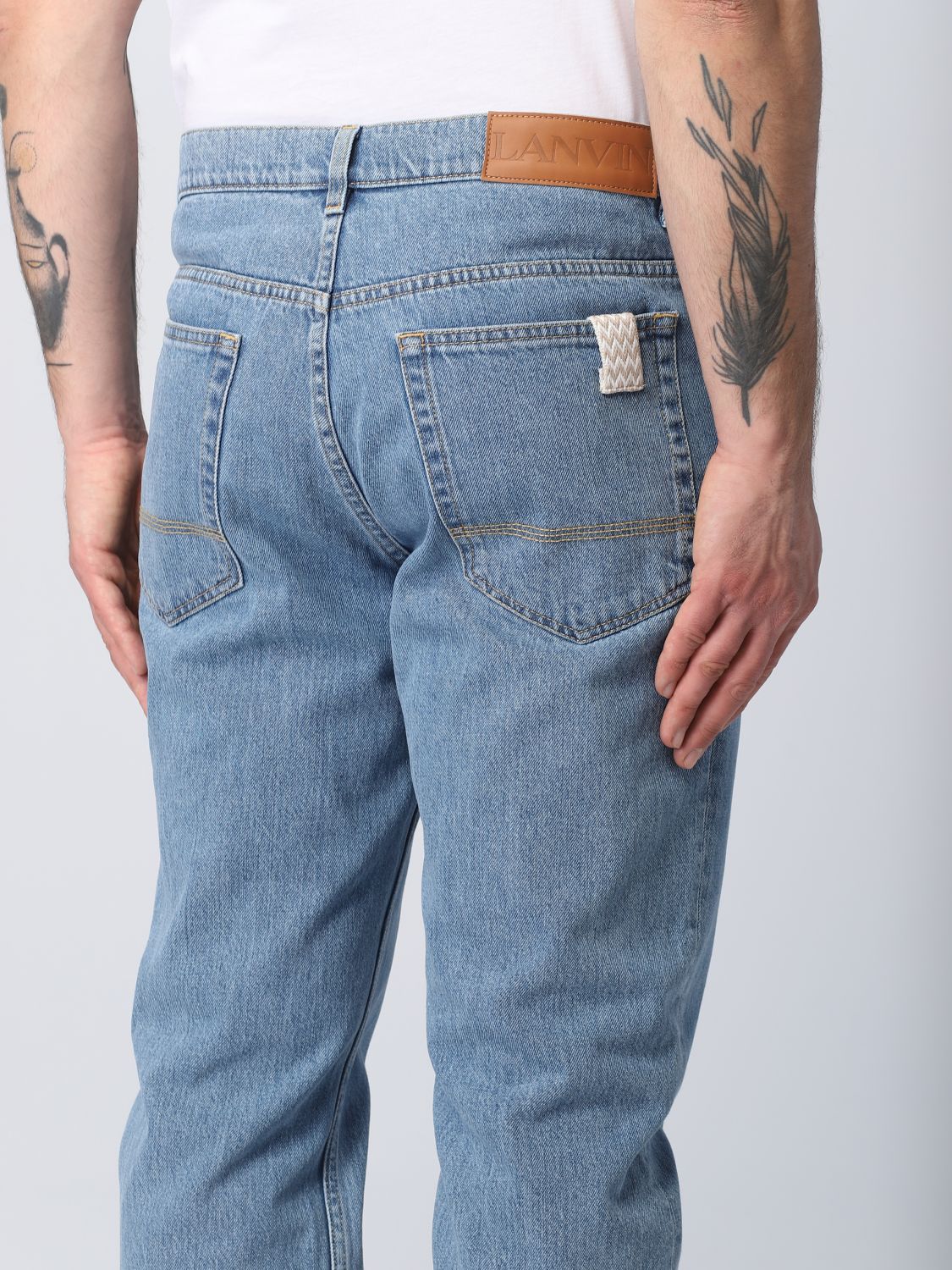 LANVIN: jeans for man - Blue | Lanvin jeans RMTR0257D054P23 online on ...