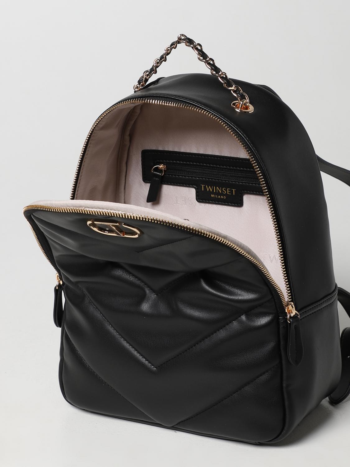 TWINSET: backpack for women - Black | Twinset backpack 231TB7115 online ...