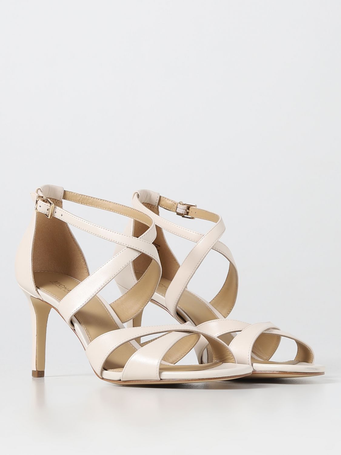 MICHAEL KORS: heeled sandals for woman - Cream | Michael Kors heeled sandals  40S3KSMS1L online on 