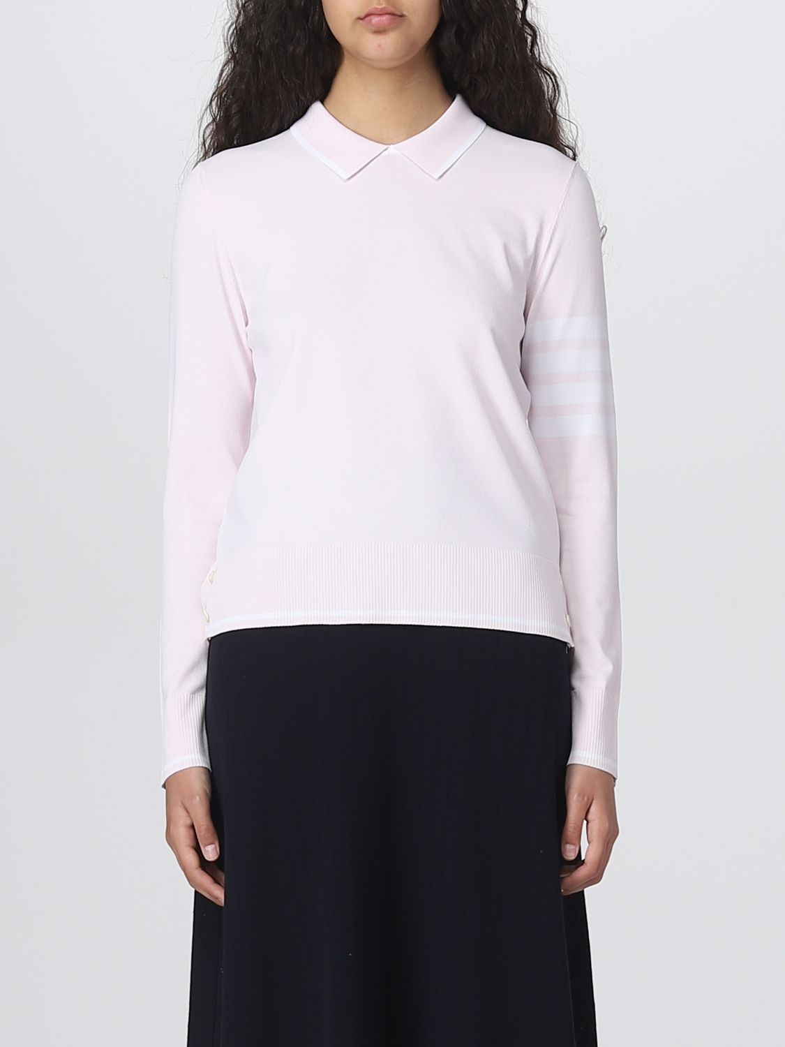 THOM BROWNE SWEATER THOM BROWNE WOMAN COLOR PINK,E02179010