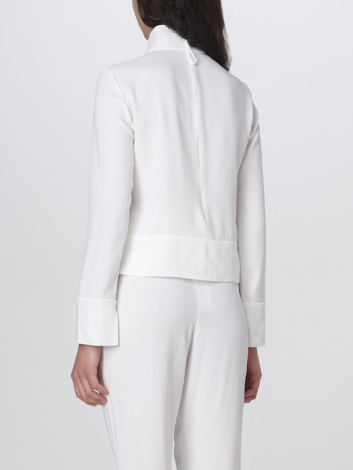 EMPORIO ARMANI: blouse in viscose blend - White | Emporio Armani top ...