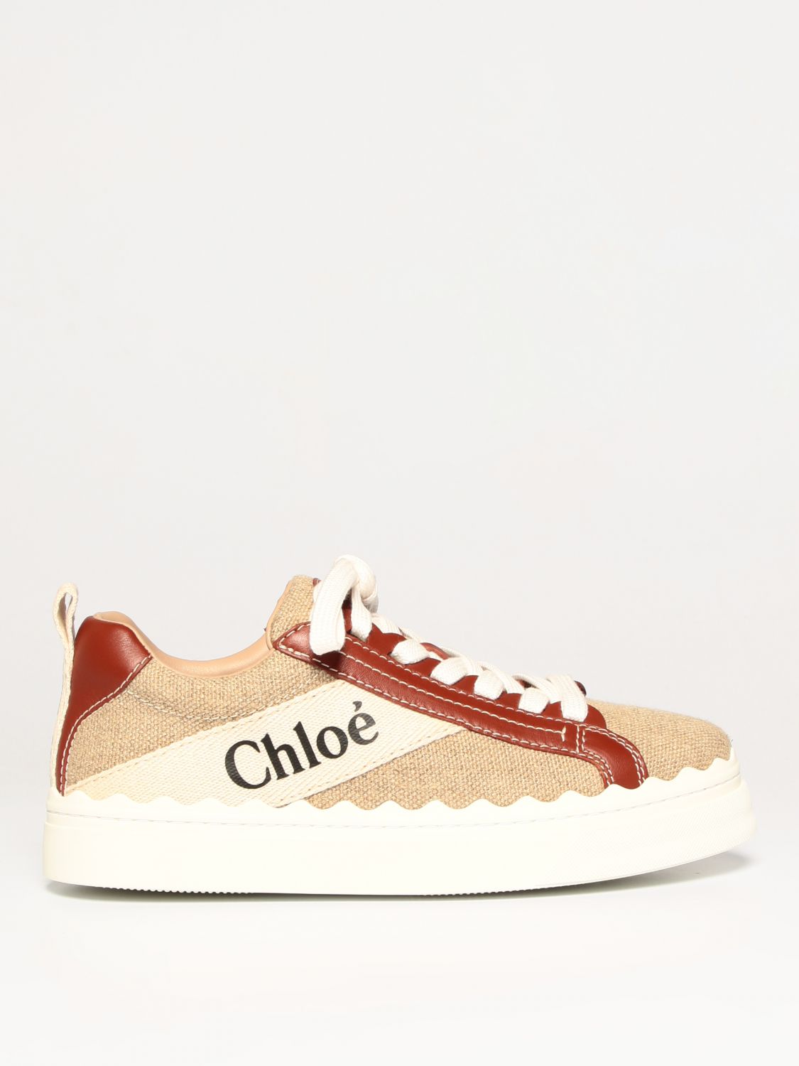 Chloé Lauren  Sneakers In Rope And Leather In White