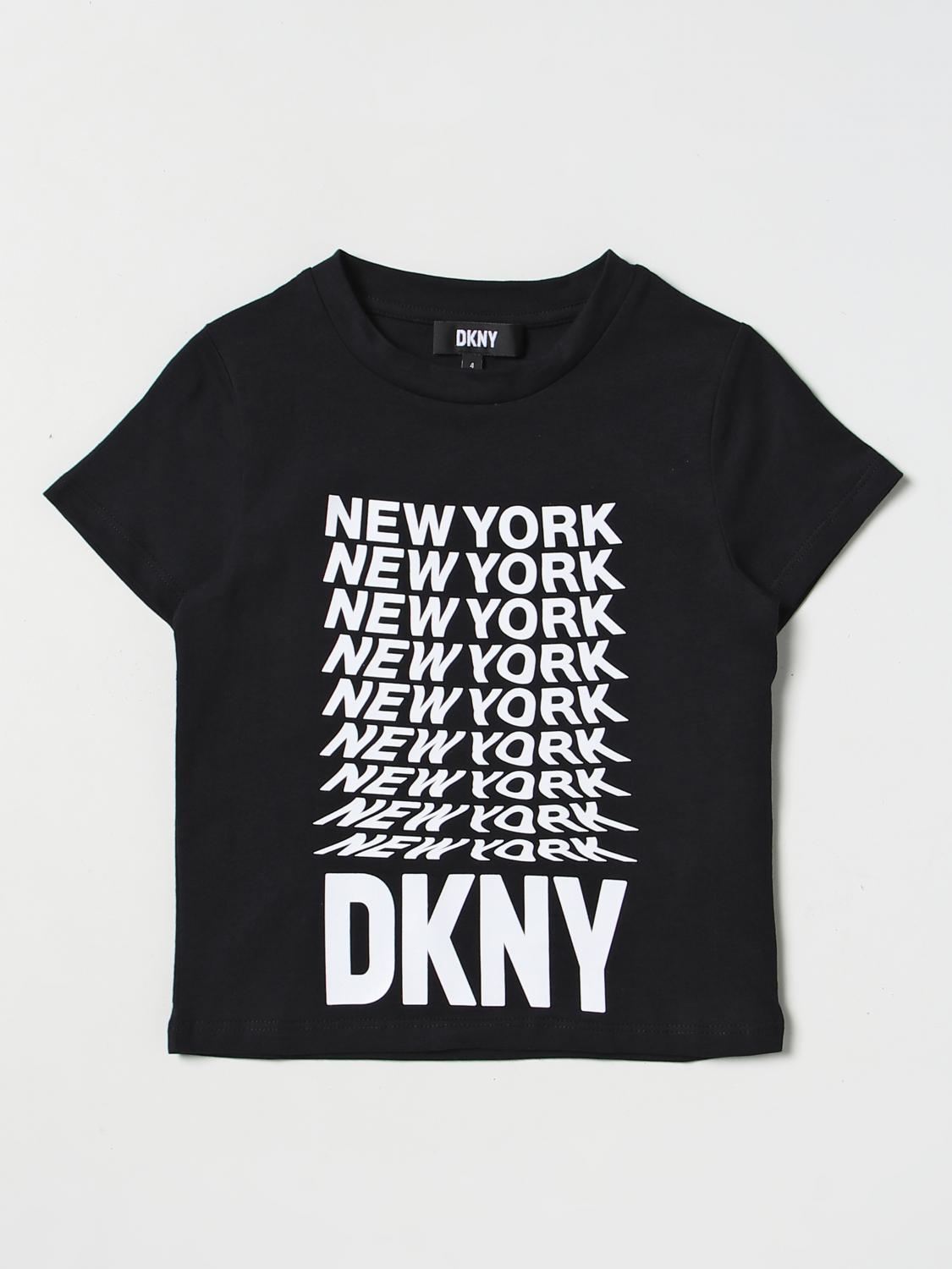 dkny-t-shirt-for-girls-black-dkny-t-shirt-d35s76-online-on-giglio-com