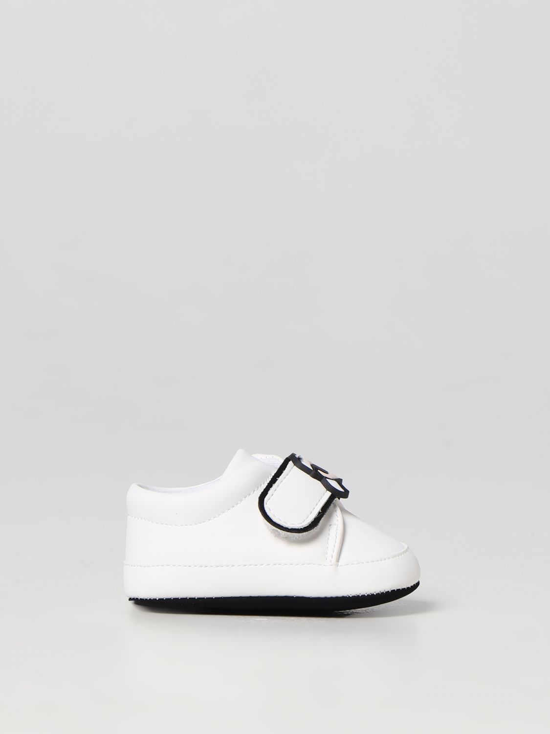 Karl Lagerfeld Babies' Karl-patch Touch-strap Pre-walkers In White