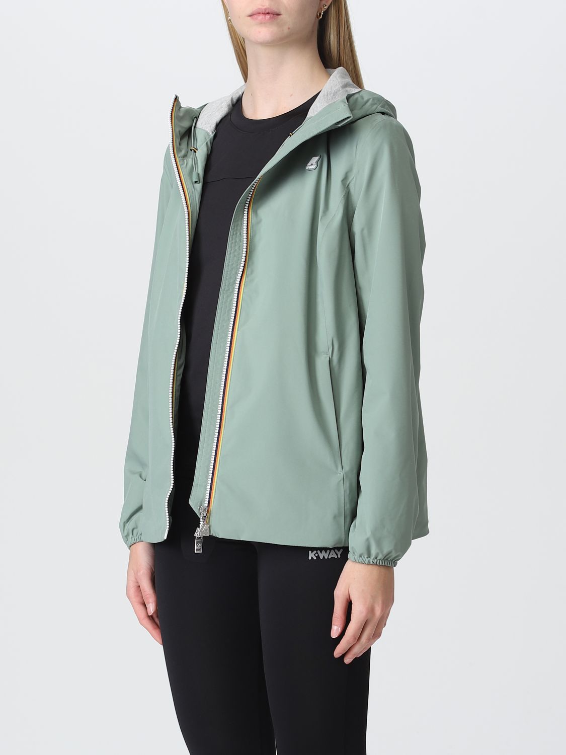 K-WAY: jacket for woman - Green | K-Way jacket K21228W online on GIGLIO.COM