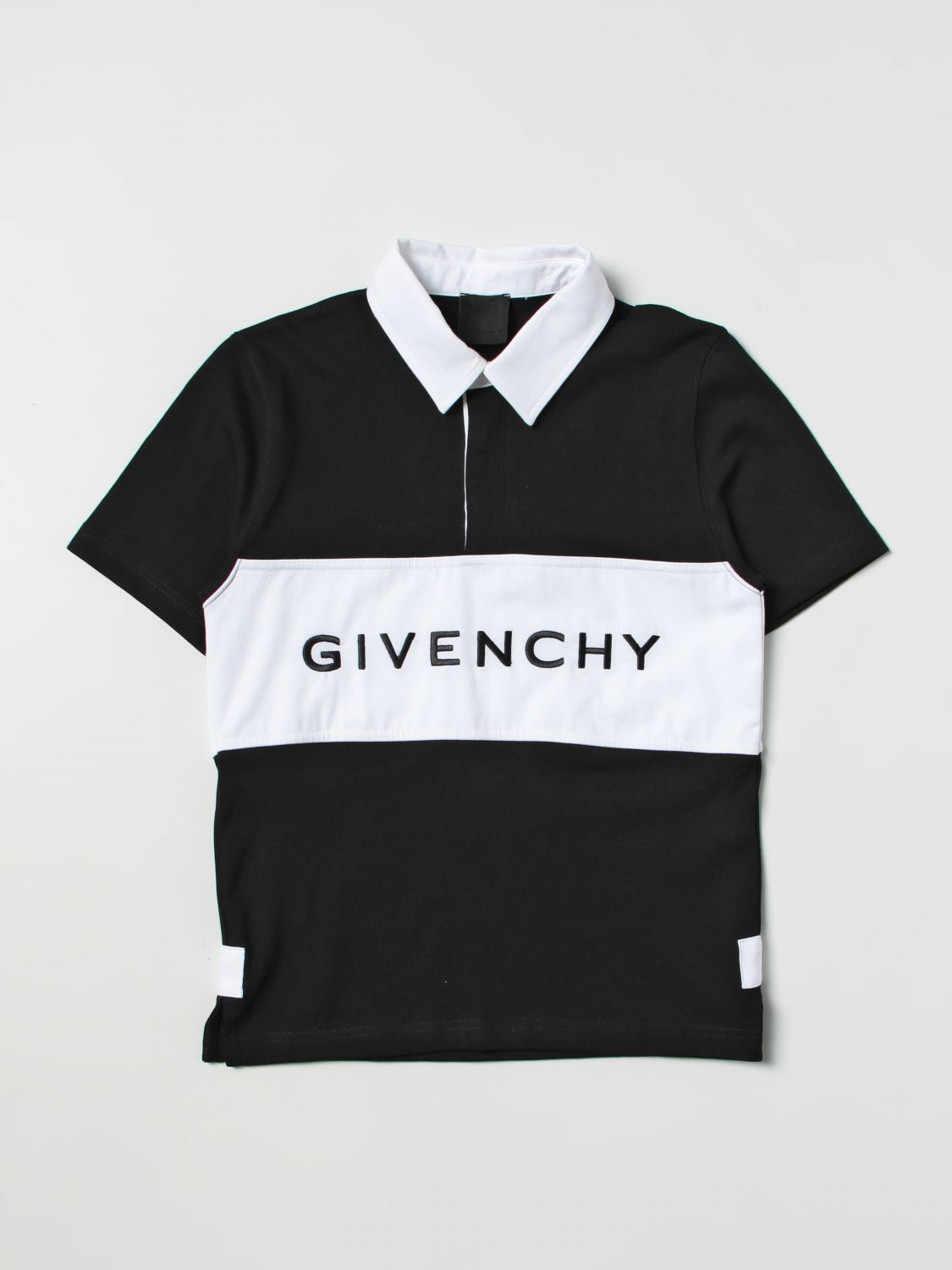 GIVENCHY: polo shirt for boys - Black | Givenchy polo shirt H25439 online  on 