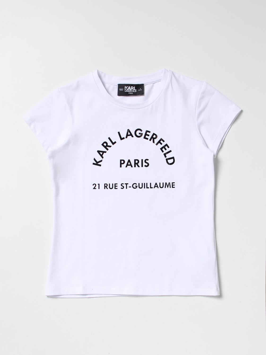 T-shirt Manches Longues KARL LAGERFELD Pour Fille - Jersey Coton Bio, Motifs Choupette Ou KARL - Look Stylé