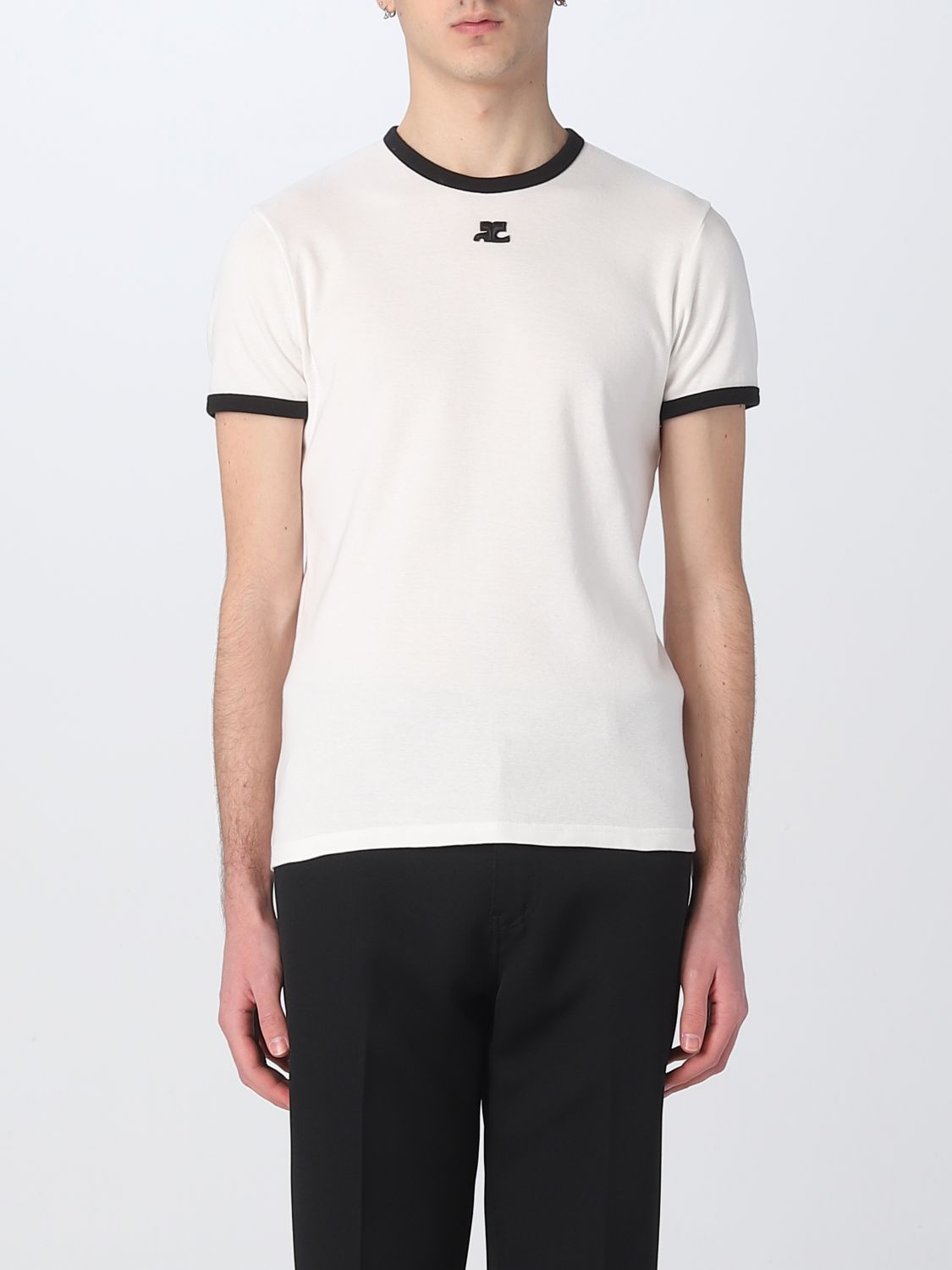 COURRÈGES: t-shirt for man - White | Courrèges t-shirt PERJTS020JS0070 ...