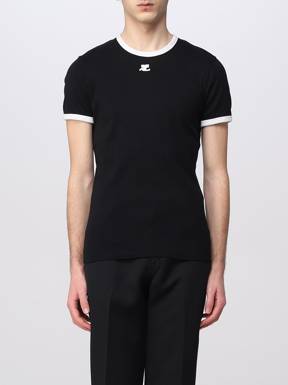 COURRÈGES: t-shirt for man - Black | Courrèges t-shirt PERJTS020JS0070 ...
