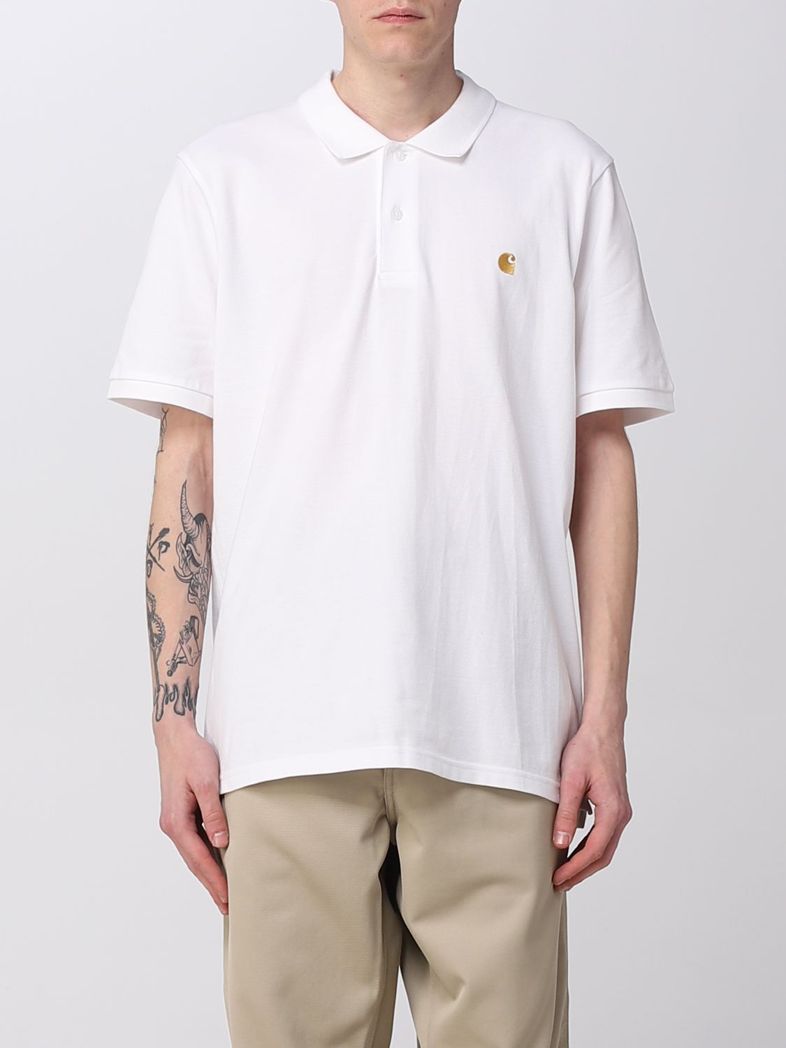CARHARTT WIP: polo shirt for man - White | Carhartt Wip polo shirt ...