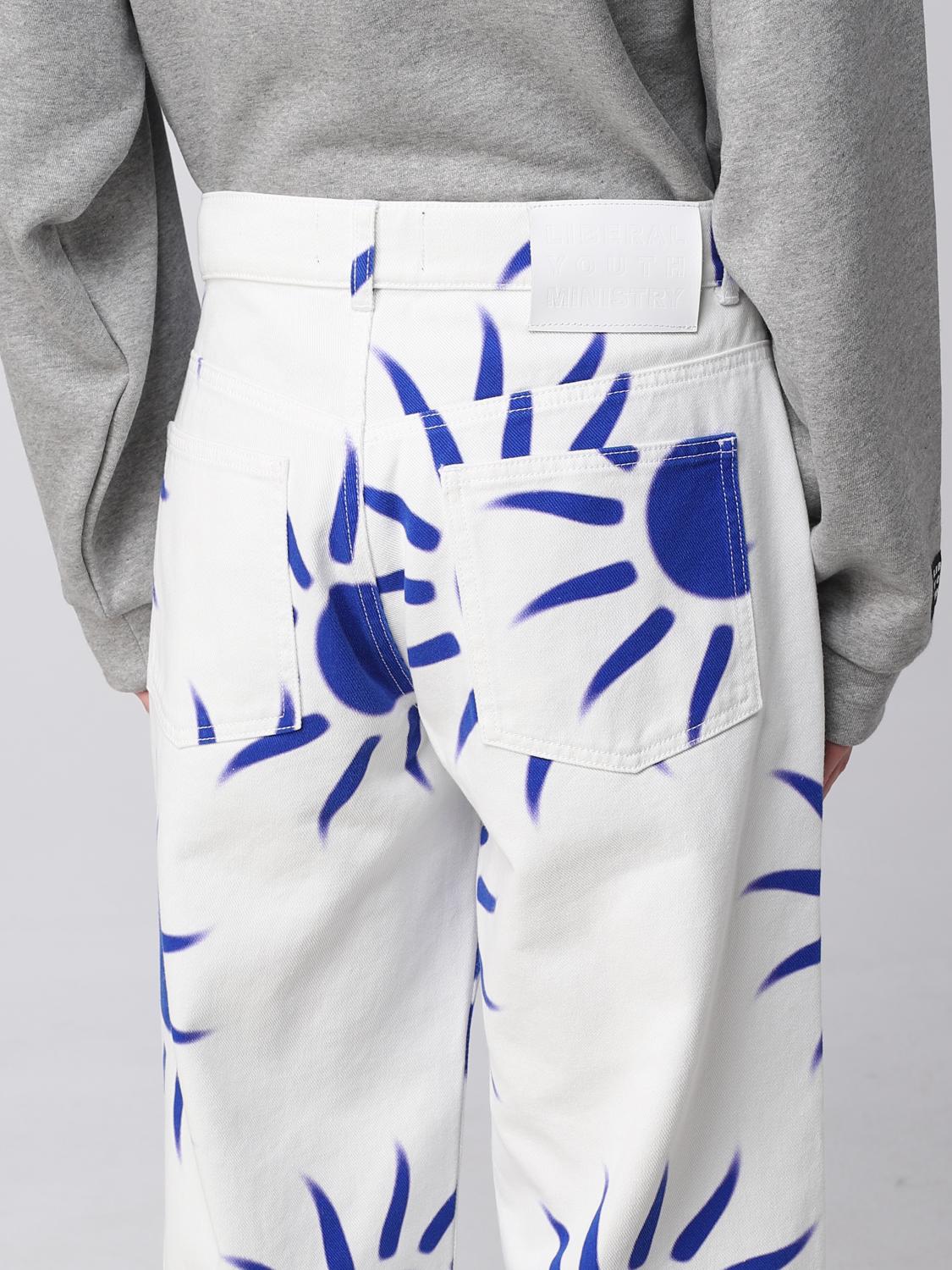 LIBERAL YOUTH MINISTRY pants for man White Liberal Youth Ministry